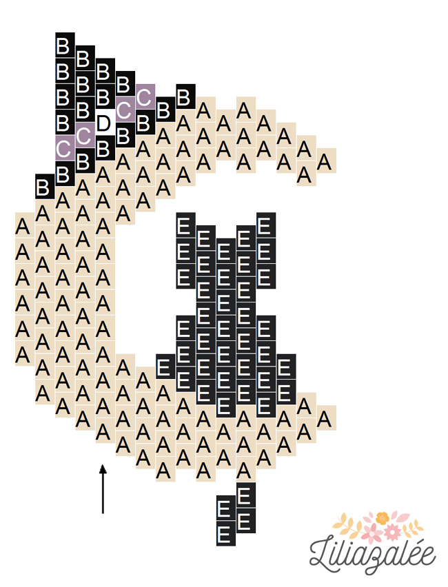 Schema Gatto nero su Crescent Moon tessitura in perline Miyuki Brick Stitch da Liliazalée